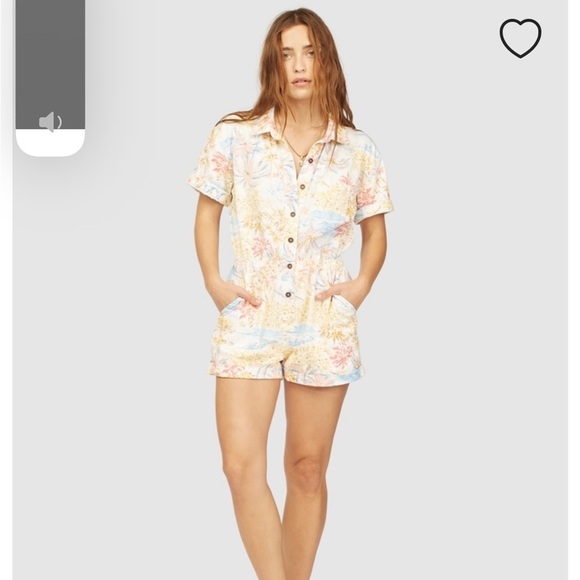 Billabong x Wrangler Cali Sun Button Down Short Sleeve Romper Jumpsuit - Picture 4 of 13